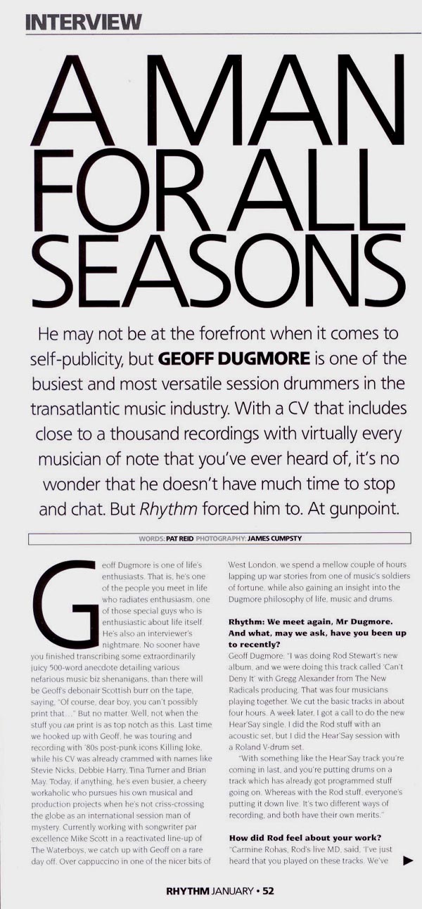 rhythm magazine page one